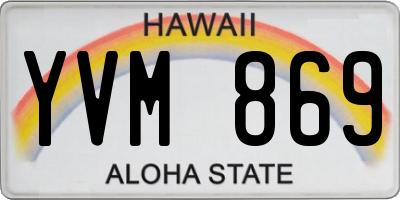 HI license plate YVM869