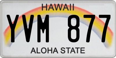HI license plate YVM877