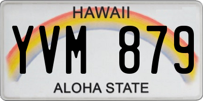 HI license plate YVM879