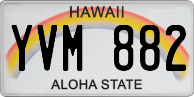 HI license plate YVM882