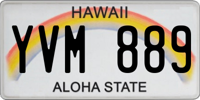 HI license plate YVM889