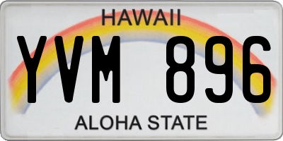 HI license plate YVM896