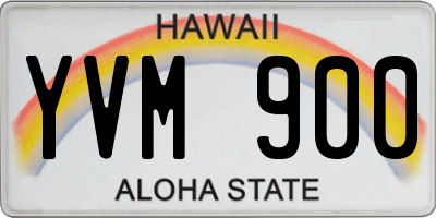 HI license plate YVM900