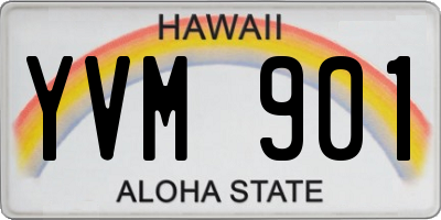 HI license plate YVM901