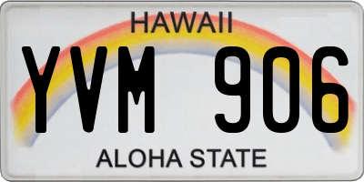 HI license plate YVM906