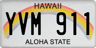 HI license plate YVM911