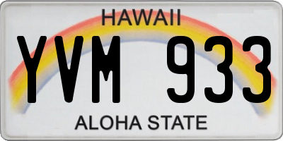 HI license plate YVM933