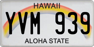 HI license plate YVM939