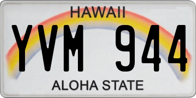 HI license plate YVM944