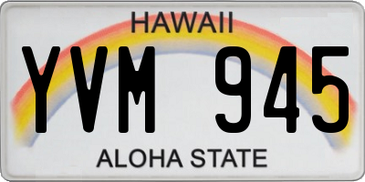 HI license plate YVM945