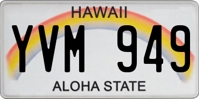 HI license plate YVM949