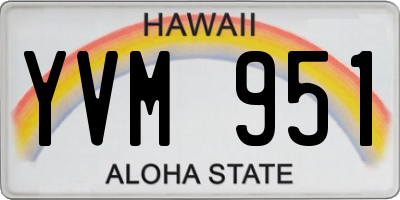 HI license plate YVM951
