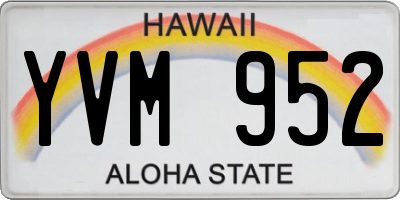 HI license plate YVM952