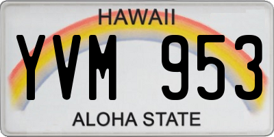 HI license plate YVM953