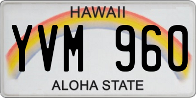 HI license plate YVM960