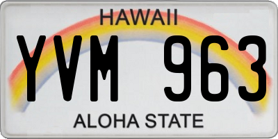 HI license plate YVM963