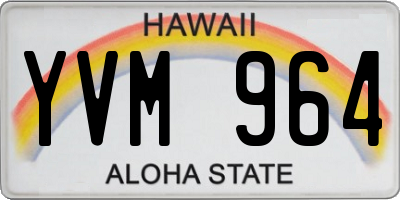 HI license plate YVM964