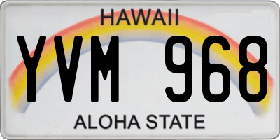 HI license plate YVM968
