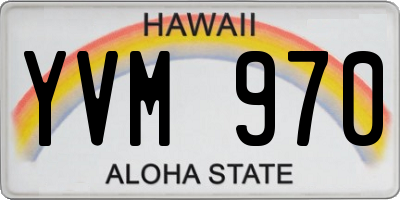 HI license plate YVM970
