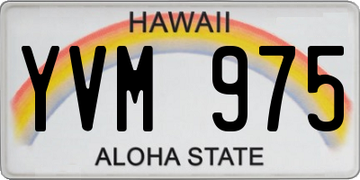 HI license plate YVM975