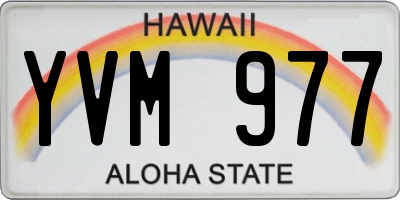 HI license plate YVM977