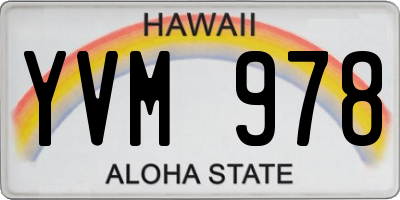 HI license plate YVM978