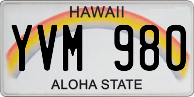 HI license plate YVM980