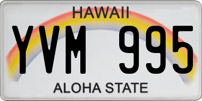 HI license plate YVM995