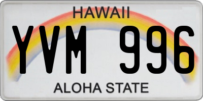 HI license plate YVM996