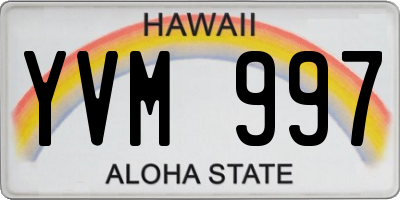 HI license plate YVM997
