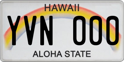 HI license plate YVN000