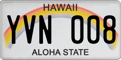 HI license plate YVN008