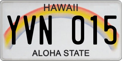 HI license plate YVN015