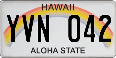HI license plate YVN042