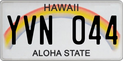 HI license plate YVN044