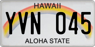 HI license plate YVN045