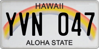 HI license plate YVN047