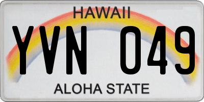 HI license plate YVN049