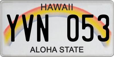 HI license plate YVN053
