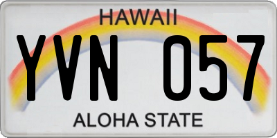 HI license plate YVN057