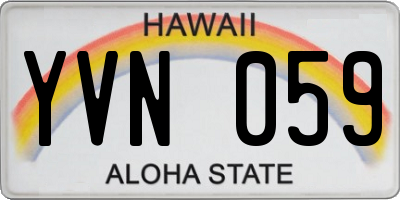 HI license plate YVN059