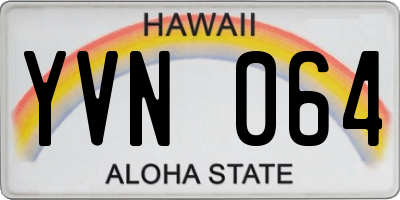 HI license plate YVN064