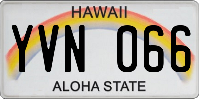 HI license plate YVN066