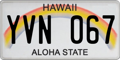 HI license plate YVN067