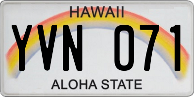 HI license plate YVN071