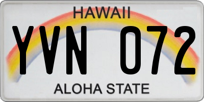 HI license plate YVN072