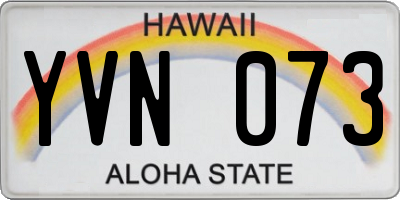 HI license plate YVN073