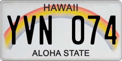 HI license plate YVN074