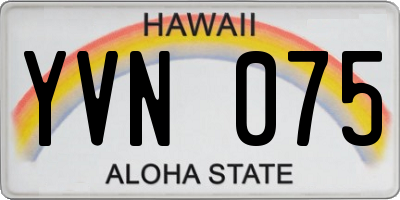 HI license plate YVN075