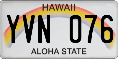 HI license plate YVN076